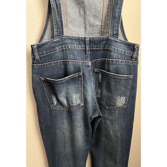 Free People size 27 Distressed Stretch Denim Overalls - Picture 10 of 13